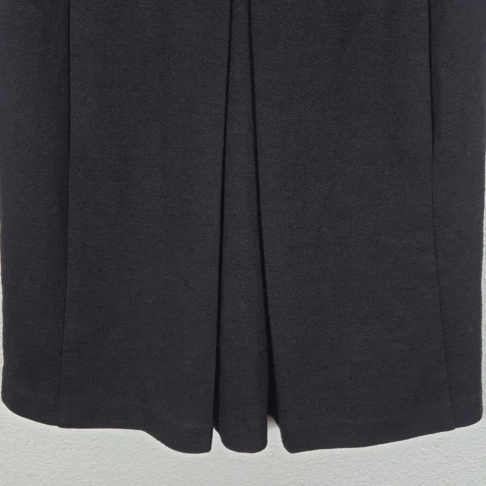 Milly Wool Dress Black Sleeveless Wool Size L Elegant Minimalism - Picture 5 of 10